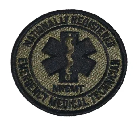 Nationally Registered Emergency Medical Technician NREMT Patch 3 Inch Olive Drab
