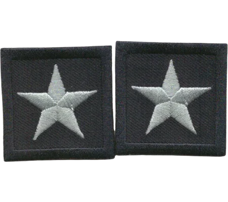 General Chief 1 Star Patch Pair Silver on Midnight Blue