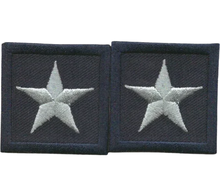 General Chief 1 Star Patch Pair Silver on Navy