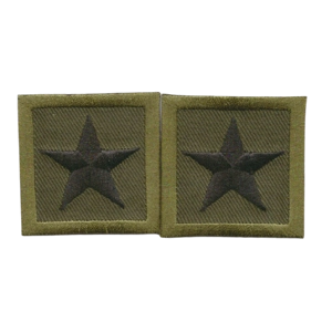 General Chief 1 Star Patch Pair Black on Olive Drab