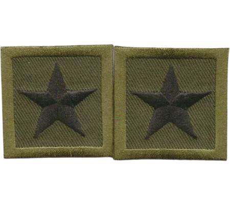 General Chief 1 Star Patch Pair Black on Olive Drab