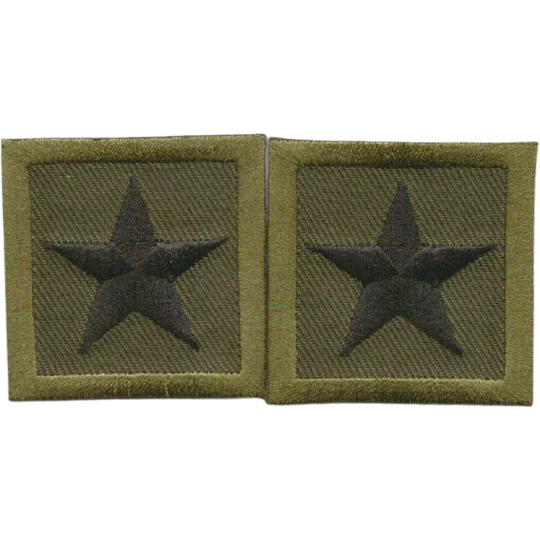 General Chief 1 Star Patch Pair Black on Olive Drab