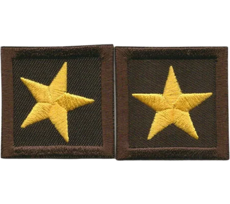 General Chief 1 Star Patch Pair Gold on Brown