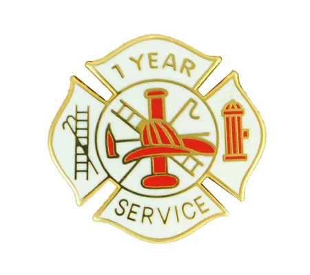 Insignia Tac Pin Fire Maltese Years Service 1