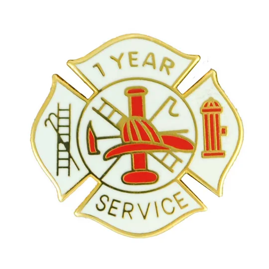 Insignia Tac Pin Fire Maltese Years Service 1