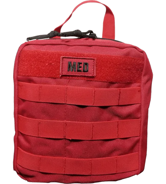 Tactical IFAK Velcro Trauma First Aid Pouch Nylon Red