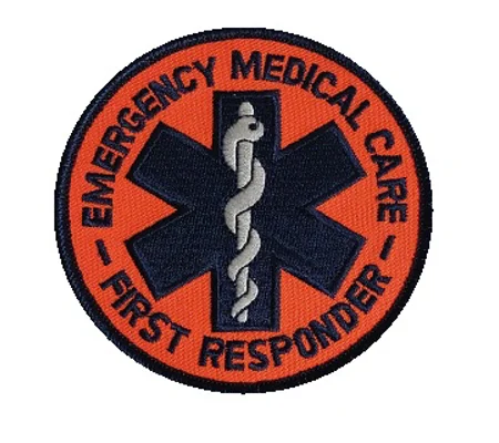 First Responder Shoulder or Breast Round Patch Orange