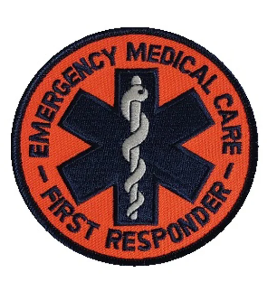 First Responder Shoulder or Breast Round Patch Orange