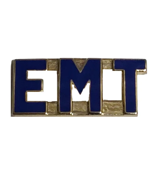 Collar Pins Insignia E.M.T. EMT Emergency Medical Gold Blue