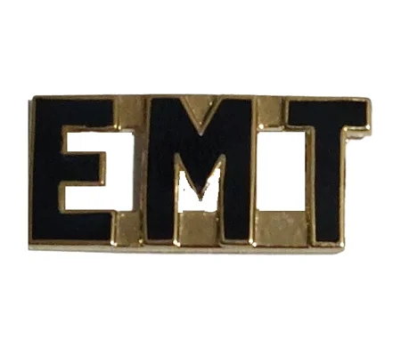 Collar Pins Insignia E.M.T. EMT Emergency Medical Gold Black