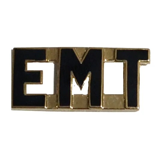 Collar Pins Insignia E.M.T. EMT Emergency Medical Gold Black