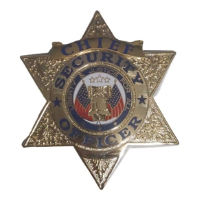 Security Officer 6 Point Star Badge Gold Chief