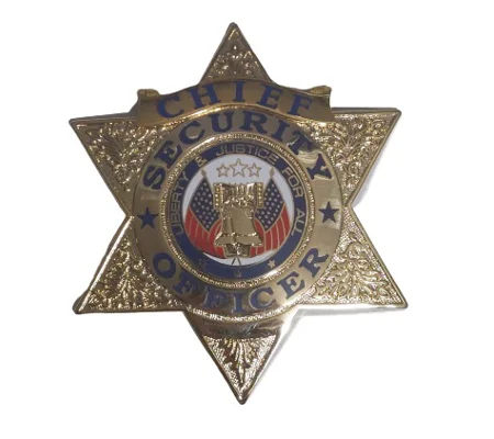 Security Officer 6 Point Star Badge Gold Chief