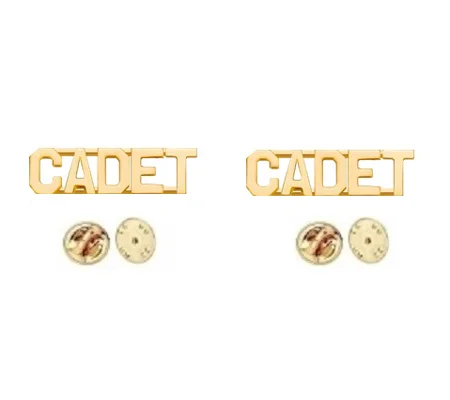 Collar Pins Insignia CADET Letters 3/8 Gold