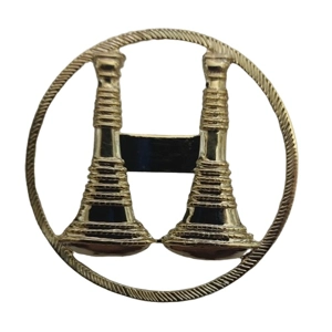 Hat Pin Bugles Disc 2 Bugle Gold Captain Screw Post Hollow