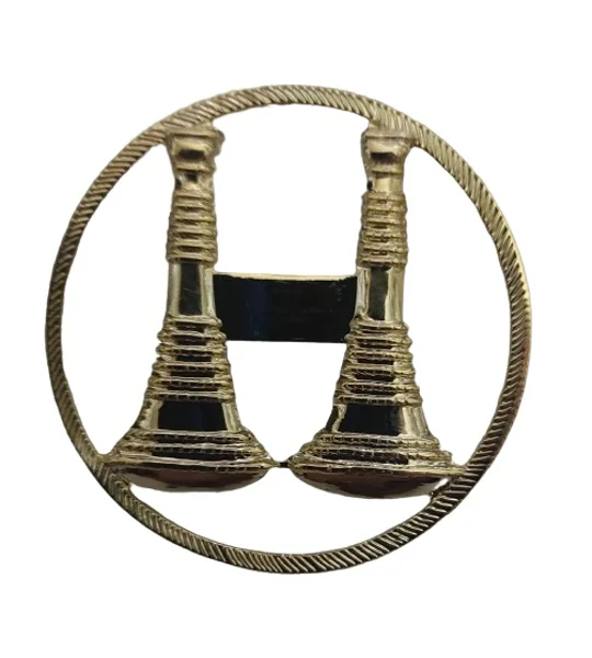Hat Pin Bugles Disc 2 Bugle Gold Captain Screw Post