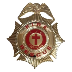 Sunburst Eagle Top Badge Fire Rescue Gold Chaplain