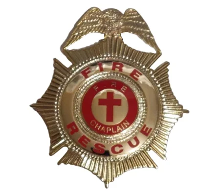 Sunburst Eagle Top Badge Fire Rescue Gold Chaplain