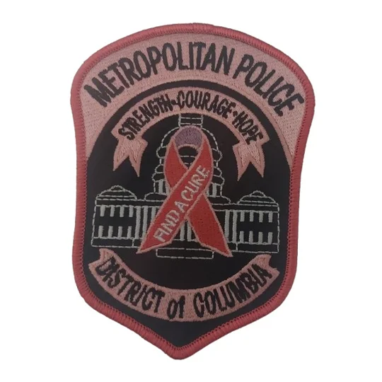 DC Metropolitan Police Department Shoulder Patch Cancer Awareness