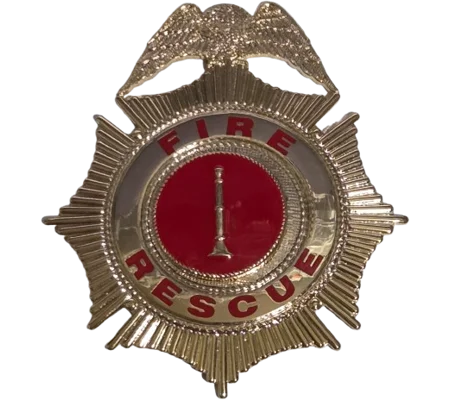 Sunburst Eagle Top Badge Fire Rescue Gold Lieutenant