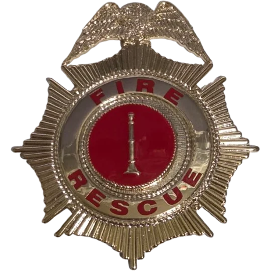 Sunburst Eagle Top Badge Fire Rescue Gold Lieutenant