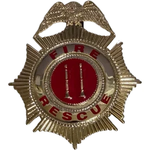 Sunburst Eagle Top Badge Fire Rescue Gold Captain
