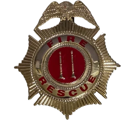 Sunburst Eagle Top Badge Fire Rescue Gold Captain