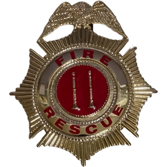 Sunburst Eagle Top Badge Fire Rescue Gold Captain