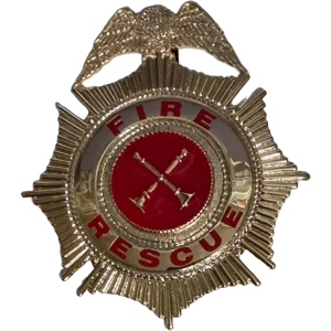 Sunburst Eagle Top Badge Fire Rescue Gold Battalion Chief