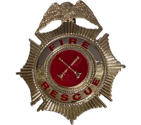 Sunburst Eagle Top Badge Fire Rescue Gold Battalion Chief