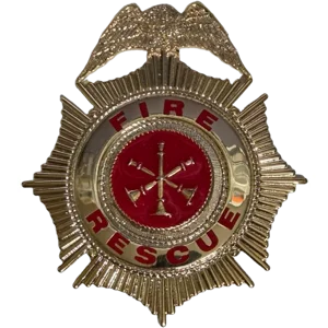 Sunburst Eagle Top Badge Fire Rescue Gold Assistant Chief