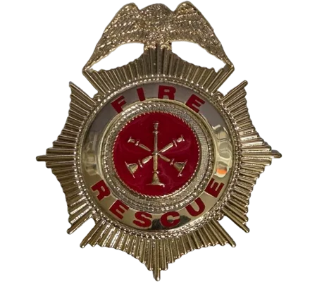 Sunburst Eagle Top Badge Fire Rescue Gold Assistant Chief