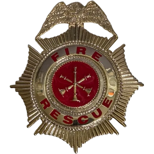 Sunburst Eagle Top Badge Fire Rescue Gold Assistant Chief