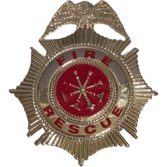 Sunburst Eagle Top Badge Fire Rescue Gold Deputy Chief