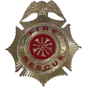 Sunburst Eagle Top Badge Fire Rescue Gold Chief
