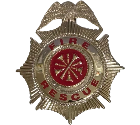 Sunburst Eagle Top Badge Fire Rescue Gold Chief