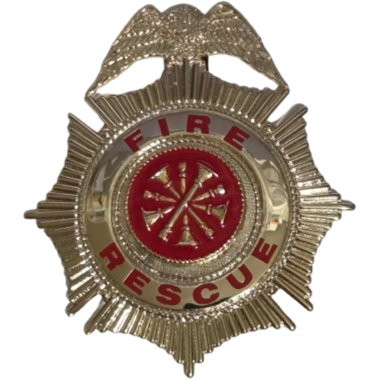 Sunburst Eagle Top Badge Fire Rescue Gold Chief