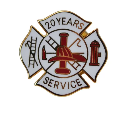 Insignia Tac Pin Fire Maltese Years Service 20