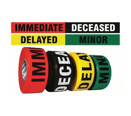 Triage Tape Printed Title Mass Causality MCI Red Black Yellow Green
