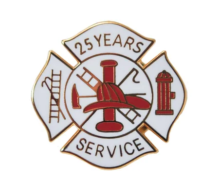 Insignia Tac Pin Fire Maltese Years Service 25