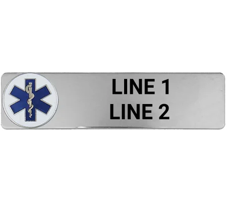 Custom Engraved Uniform Name Tag 2 Line SOL Round