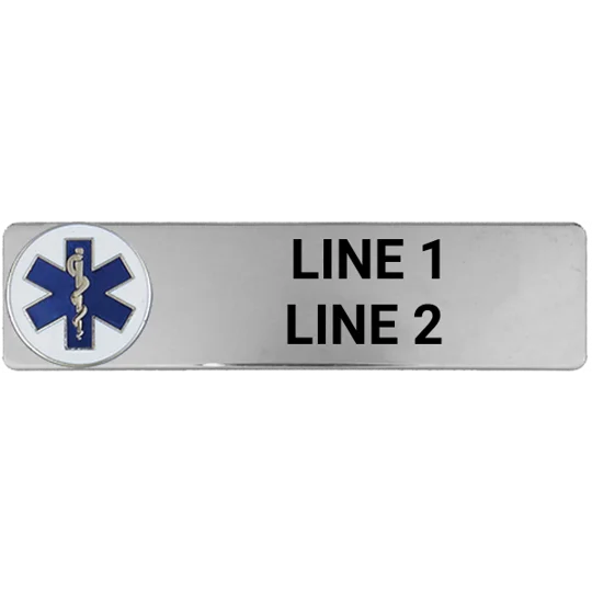 Custom Engraved Uniform Name Tag 2 Line SOL Round