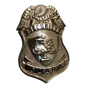 Security Guard Shield Badge Lion with Scales Captain