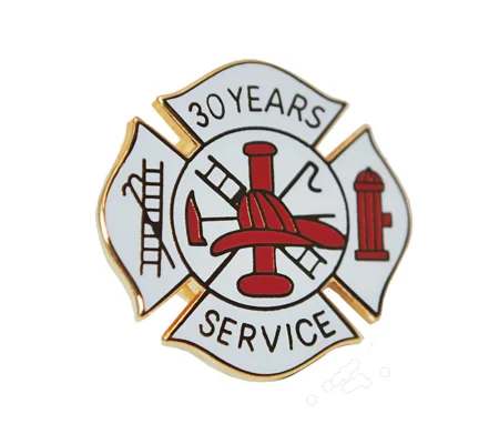 Insignia Tac Pin Fire Maltese Years Service 30