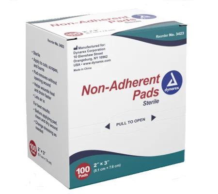 Non-Adherent Pads - Sterile 2 x 3 Pack of 100