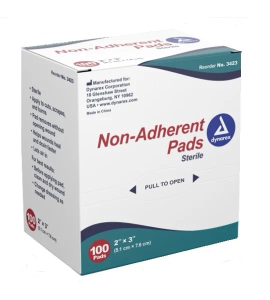 Non-Adherent Pads - Sterile 2 x 3 Pack of 100