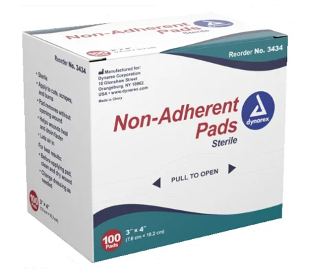 Non-Adherent Pads - Sterile 3 x 4 Pack of 100