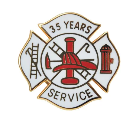 Insignia Tac Pin Fire Maltese Years Service 35
