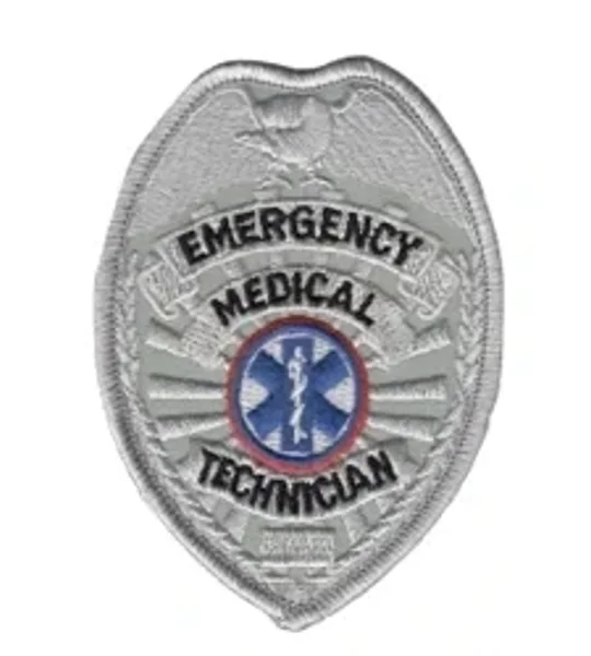 Emergency Medical Technician Badge Patch Silver