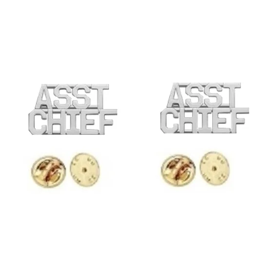 Collar Pins Insignia Numbers 1/4'' ASST CHIEF Silver